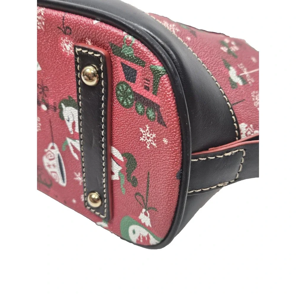 Dooney & Bourke Disney Farmhouse Holiday Satchel Top Handle Bag Christmas Red